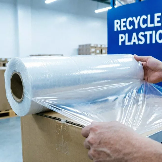 Envoltura elástica de plástico reciclado